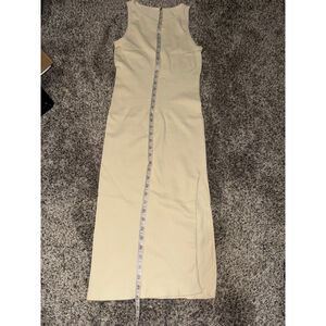 Women's OQQ Ribbed Tank Dress Beige Size M​